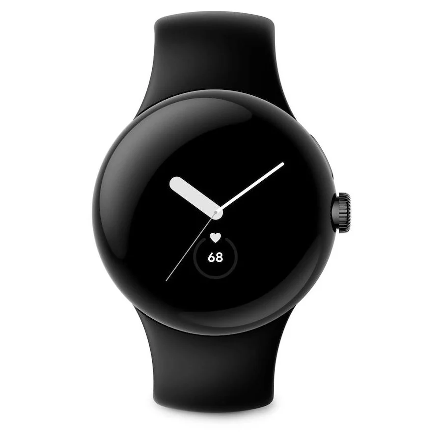 Google Pixel Watch Matte Black Stainless Steel with Obsidian Active Band