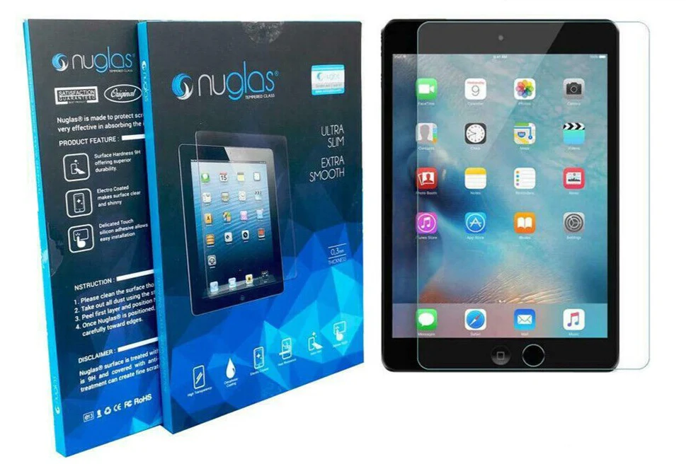 Nuglas Tempered Glass Protection for Apple iPad's 9.7" screens