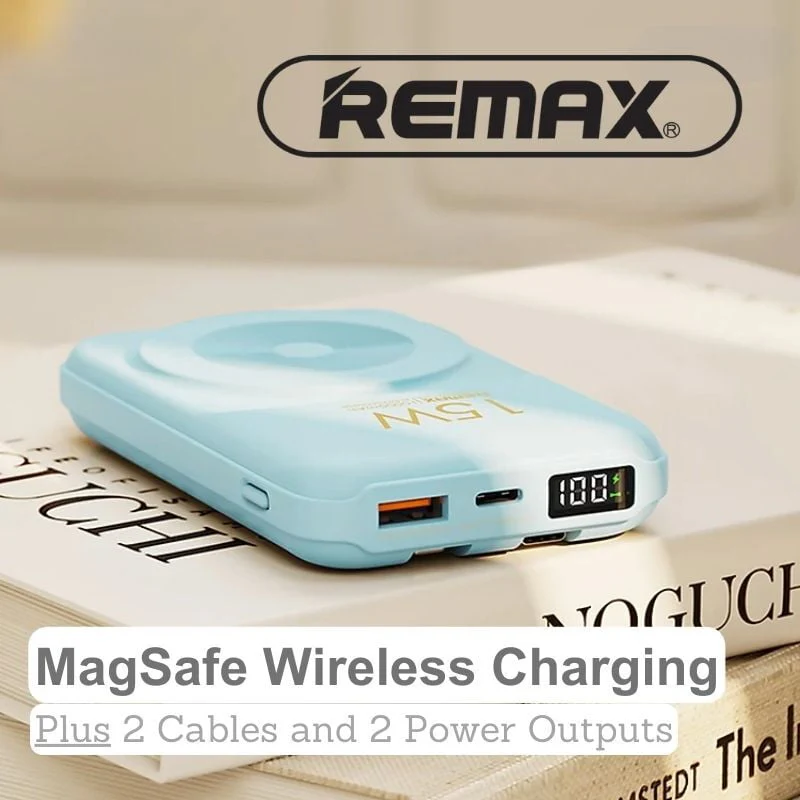 Remax Lefon MagSafe Wireless Charger Power Bank 10,000 mAh 2 Ports - Image 2